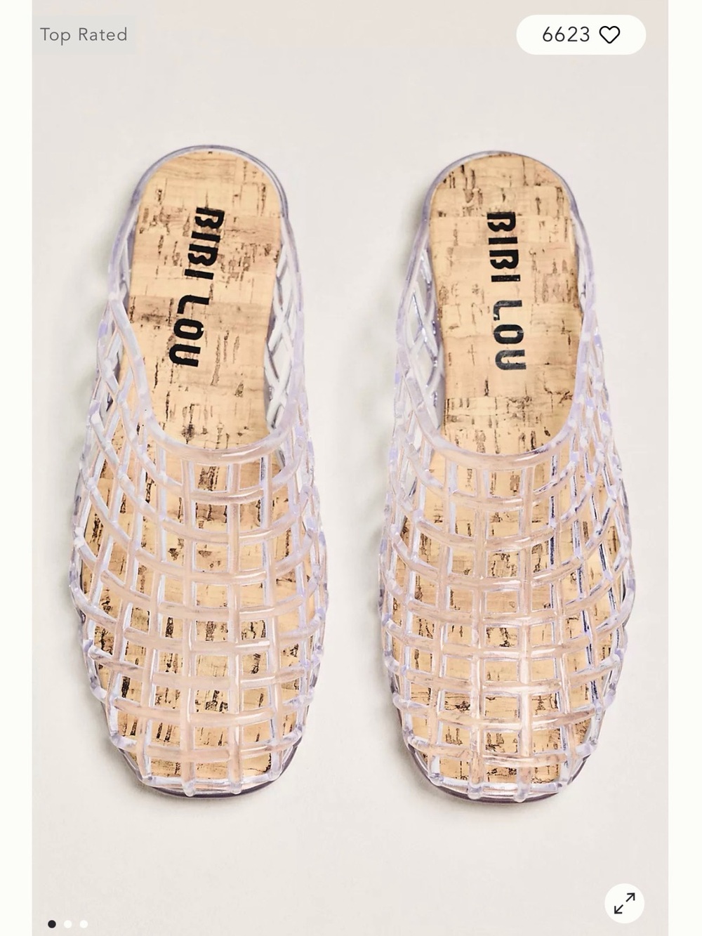 NWOT Anthropologie Bibi Lou Netted Jelly Mules- Clear